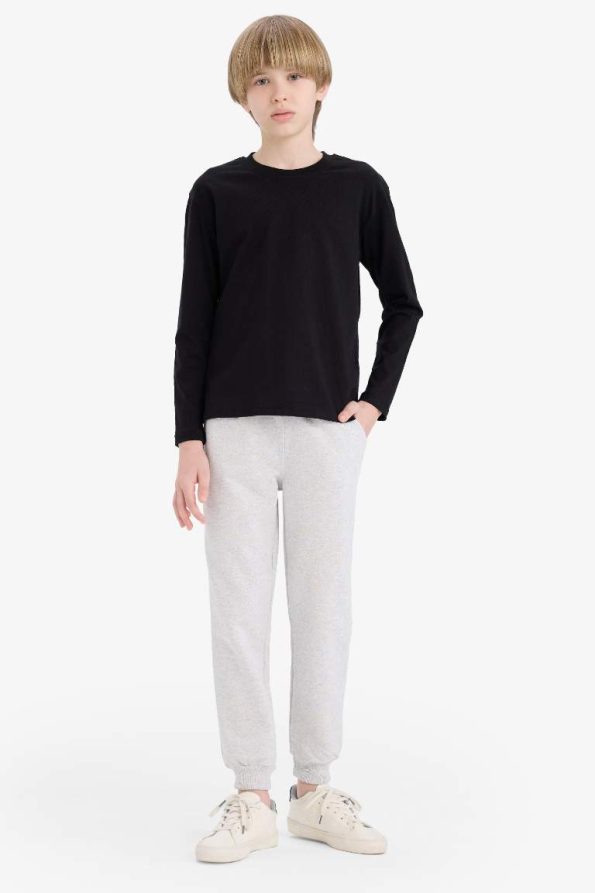 Boys' Basic Long Sleeve Crew Neck T-Shirt