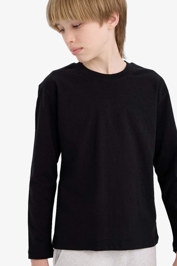 Boys' Basic Long Sleeve Crew Neck T-Shirt