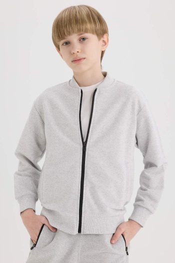 Boys' College Collar Bomber Cardigan