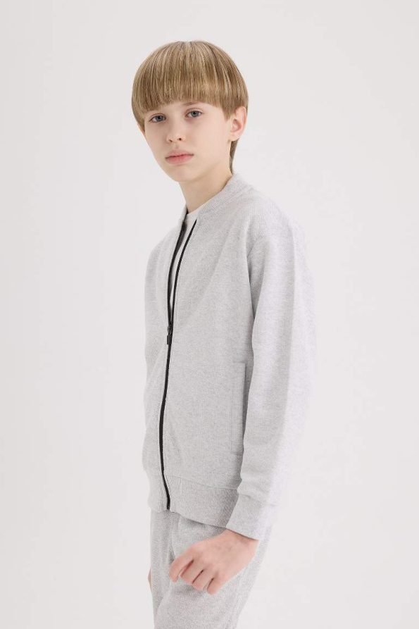 Boys' College Collar Bomber Cardigan