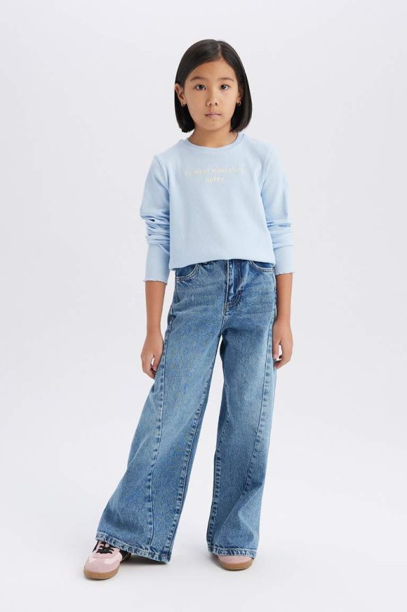 Girls' Slim Fit Printed Long Sleeve School T-Shirt