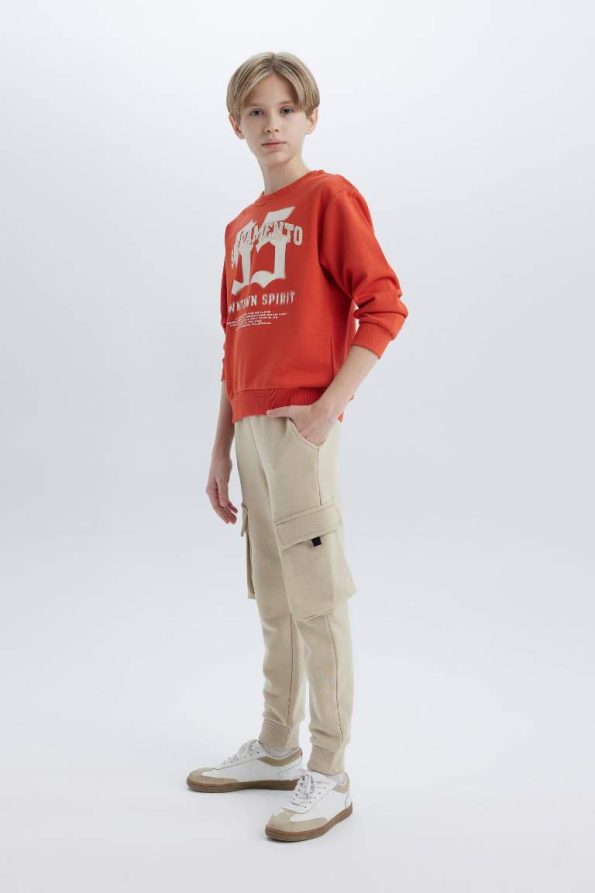 Boys' Elastic Waist Cargo Pocket Jogger Pants