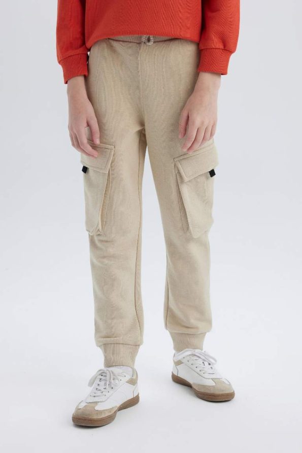 Boys' Elastic Waist Cargo Pocket Jogger Pants