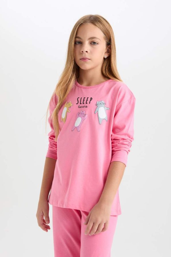 Girls' Pajama Set Long Sleeve Top and Long Bottom