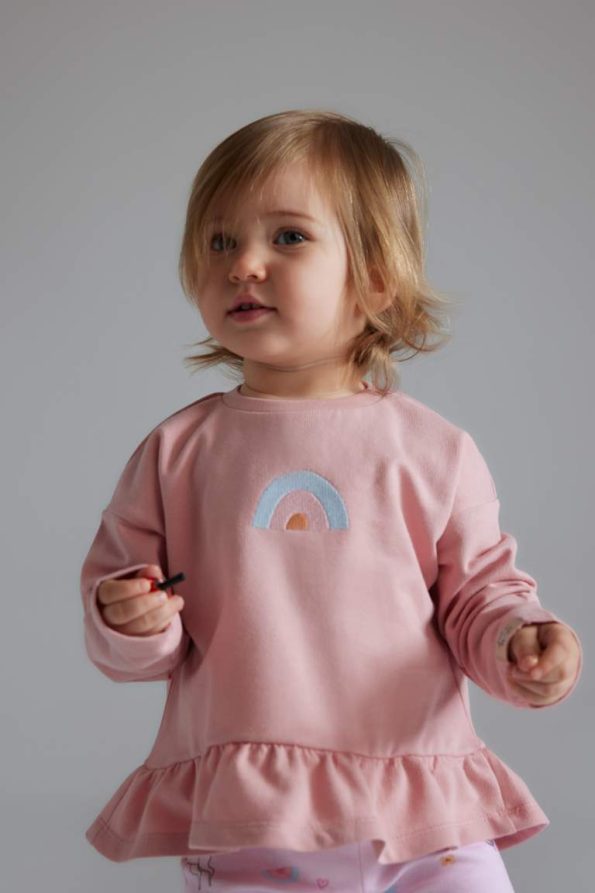 Girls' Baby 2-Piece Set with Unicorn Print Sweatshirt and Elastic Waist Pants