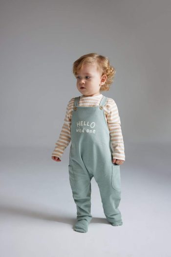 Boys' Baby 2-Piece Set Striped Long Sleeve Printed Overalls