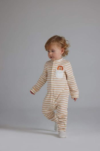 Baby Boy Newborn Striped Ribbed Long Sleeve Onesie