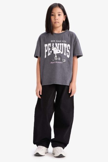 Girls' Snoopy Relax Fit Crew Neck Short Sleeve T-Shirt