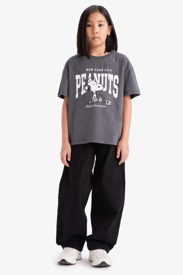 Girls' Snoopy Relax Fit Crew Neck Short Sleeve T-Shirt