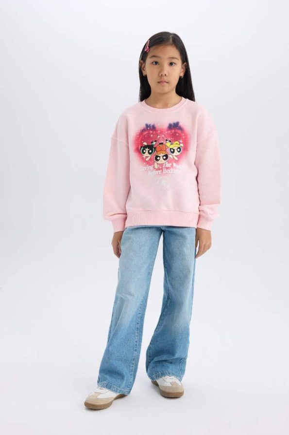 Girls' PowerPuff Girls Relaxed Fit Crew Neck Sweatshirt