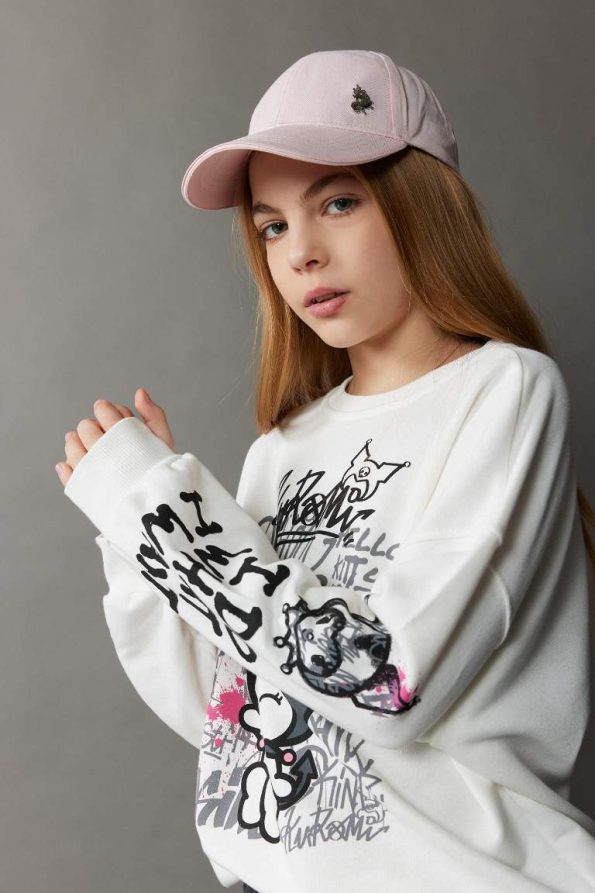 Girls' Kuromi Oversized Wide Fit Crew Neck Sweatshirt