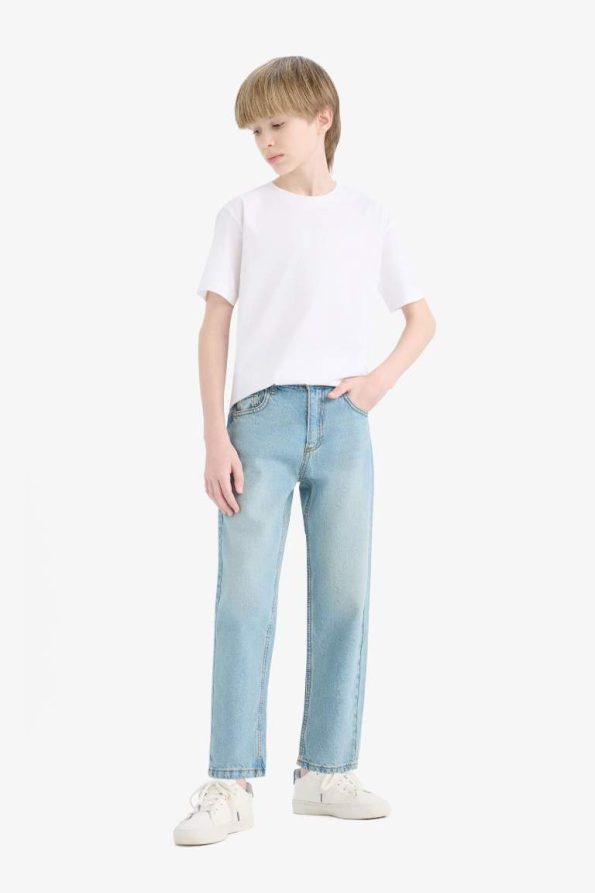 Boys' Straight Fit Plain Leg Jeans
