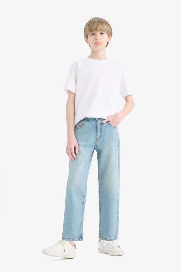 Boys' Straight Fit Plain Leg Jeans