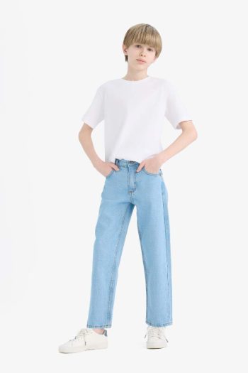 Boys' Straight Fit Plain Leg Jeans