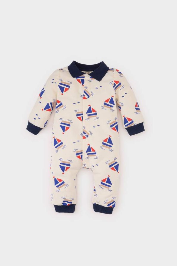 Boys' Newborn Patterned Long Sleeve Bodysuit