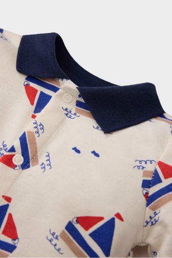 Boys' Newborn Patterned Long Sleeve Bodysuit
