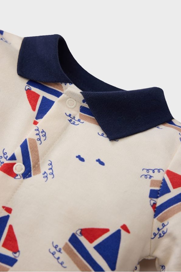 Boys' Newborn Patterned Long Sleeve Bodysuit