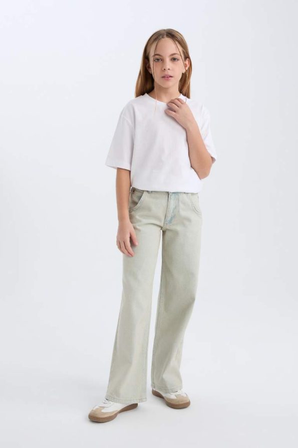 Girls' Wide Leg Jean Pants