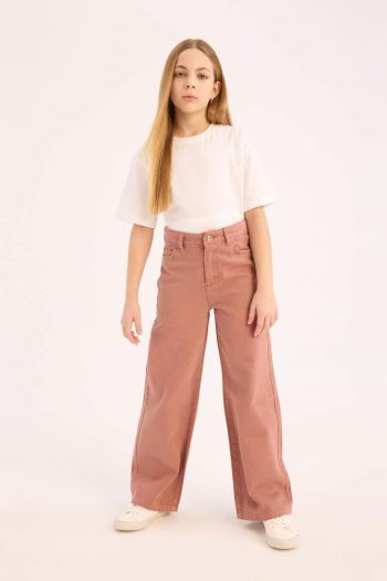 Girls' Wide Leg Cotton Pants