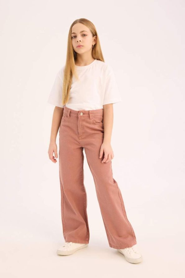 Girls' Wide Leg Cotton Pants