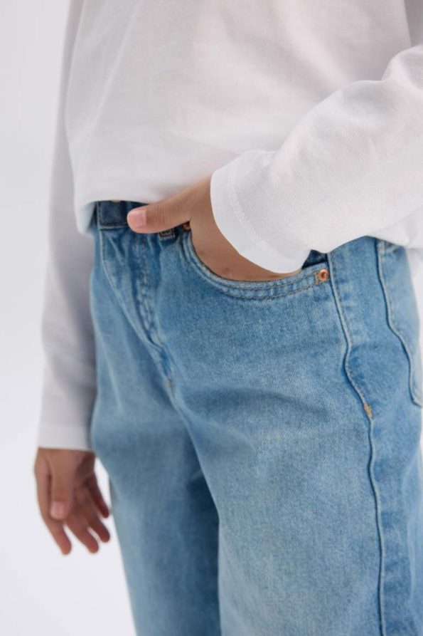 Girls' Wide Leg Jean Trousers