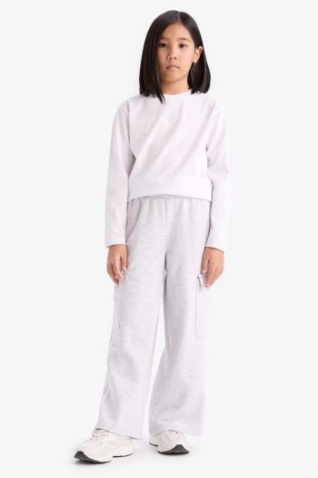 Girls' Wide Leg Elastic Waist Sweatpants