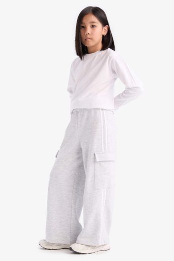 Girls' Wide Leg Elastic Waist Sweatpants