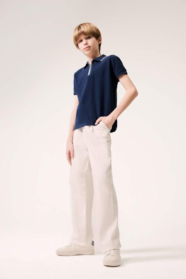 Boys' Short Sleeve Polo Collar Pique T-Shirt
