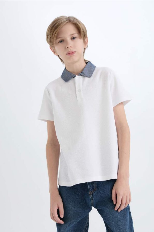 Boys' Basic Short Sleeve Polo T-Shirt