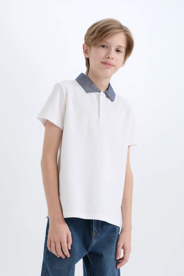 Boys' Basic Short Sleeve Polo T-Shirt