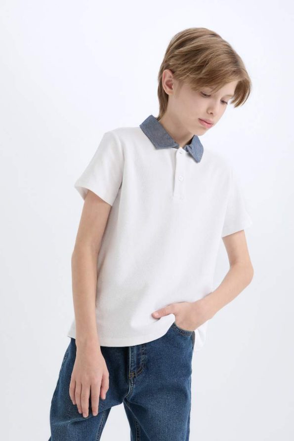 Boys' Basic Short Sleeve Polo T-Shirt