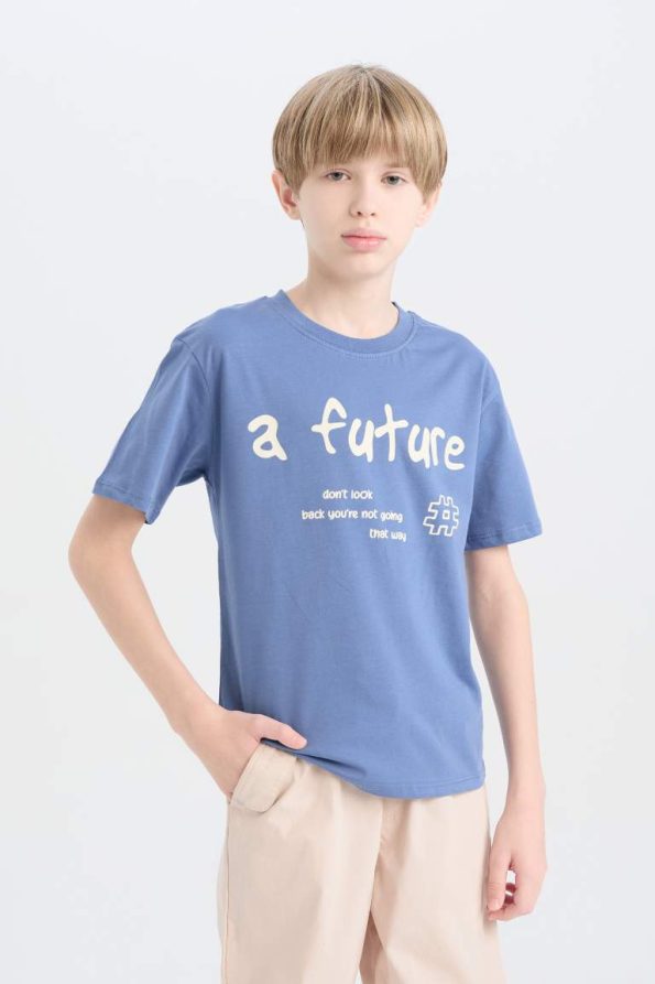 Boys' Printed Crew Neck Short Sleeve T-Shirt