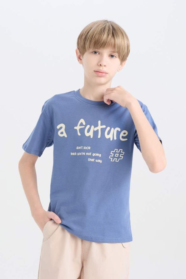 Boys' Printed Crew Neck Short Sleeve T-Shirt