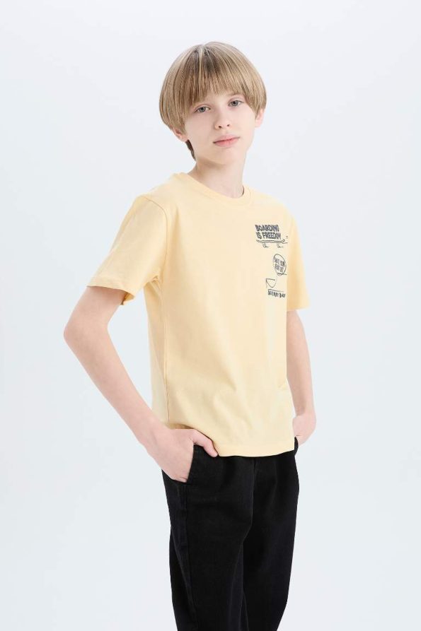 Boys' Short Sleeve Printed Crew Neck T-Shirt
