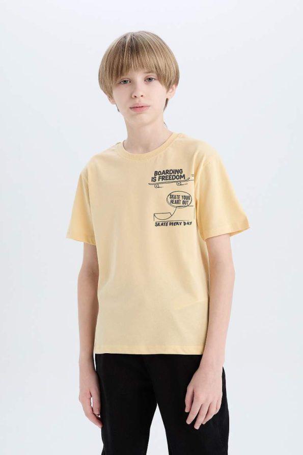 Boys' Short Sleeve Printed Crew Neck T-Shirt