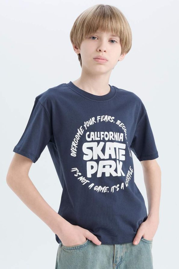 Boys' Printed Crew Neck Short Sleeve T-Shirt