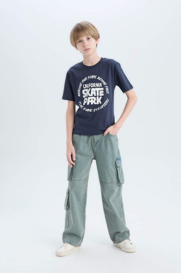 Boys' Printed Crew Neck Short Sleeve T-Shirt