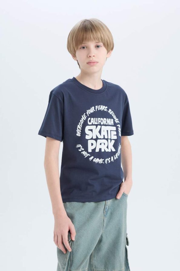 Boys' Printed Crew Neck Short Sleeve T-Shirt