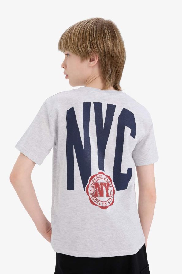 Boys' Short Sleeve Printed Crew Neck T-Shirt