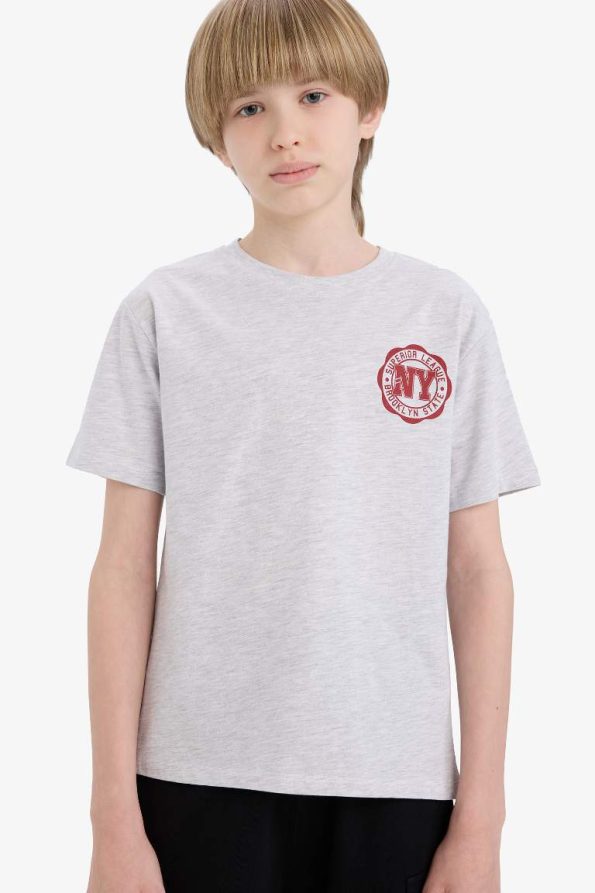 Boys' Short Sleeve Printed Crew Neck T-Shirt