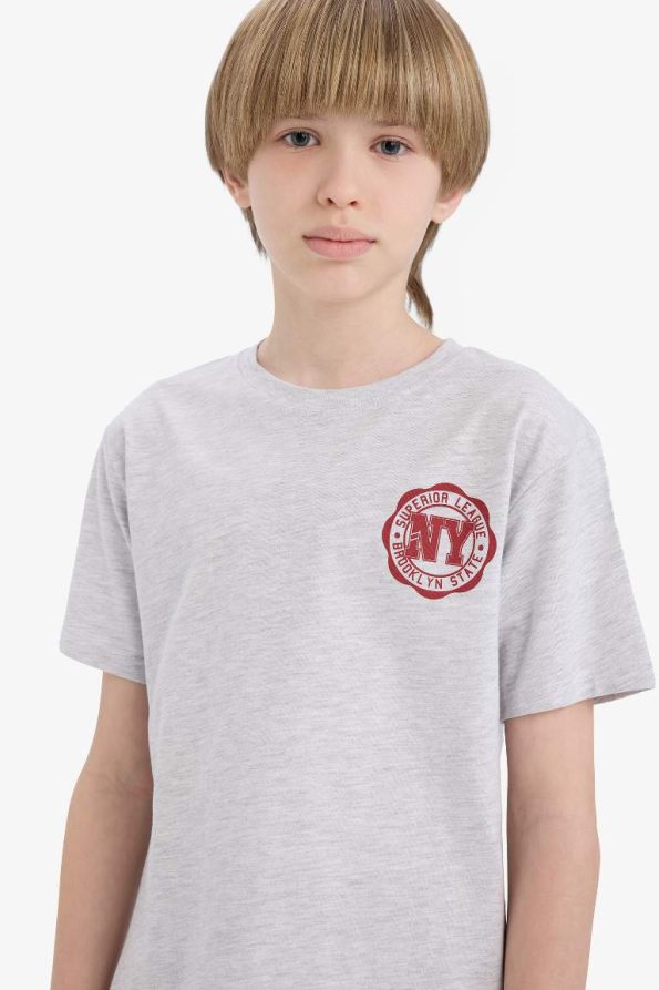 Boys' Short Sleeve Printed Crew Neck T-Shirt