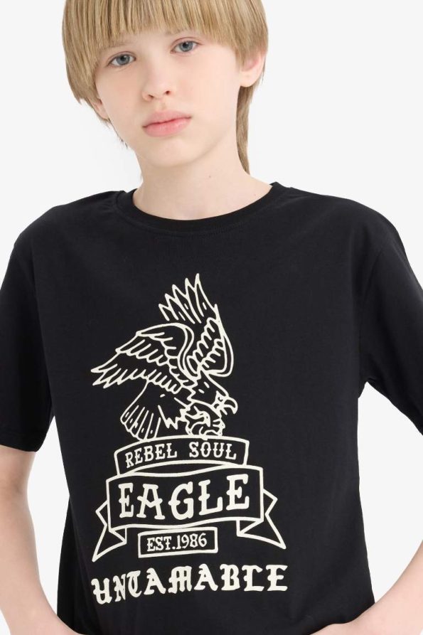 Boys' Printed Crew Neck Short Sleeve T-Shirt