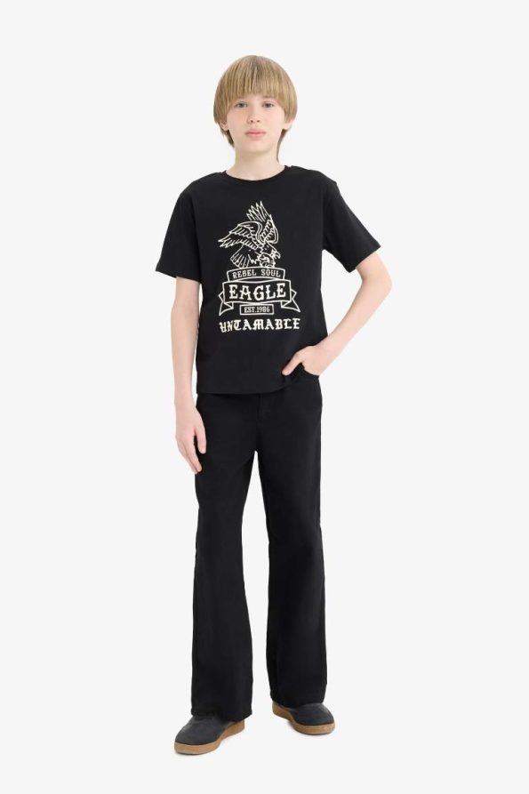 Boys' Printed Crew Neck Short Sleeve T-Shirt