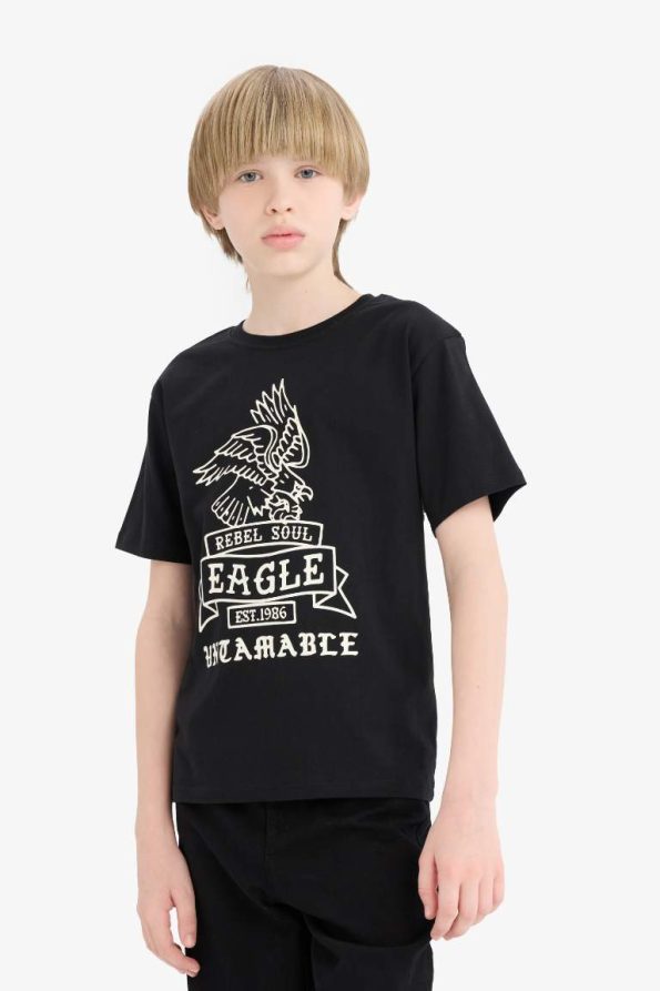 Boys' Printed Crew Neck Short Sleeve T-Shirt