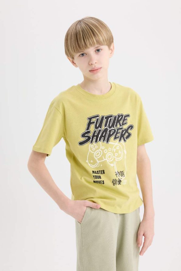 Boys' Printed Crew Neck Short Sleeve T-Shirt