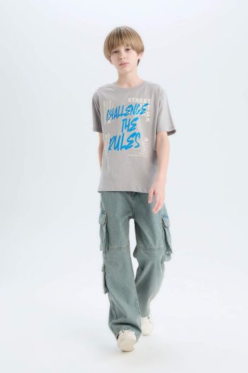Boys' Printed Crew Neck Short Sleeve T-Shirt