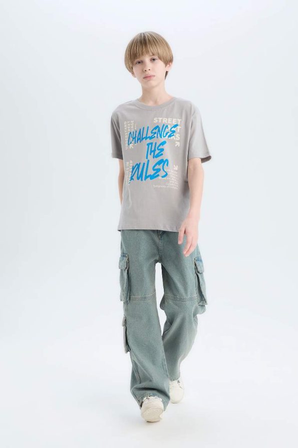 Boys' Printed Crew Neck Short Sleeve T-Shirt