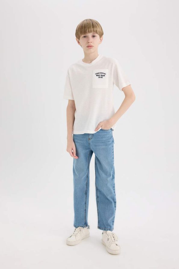 Boys' Short Sleeve T-Shirt with Embroidered Pocket