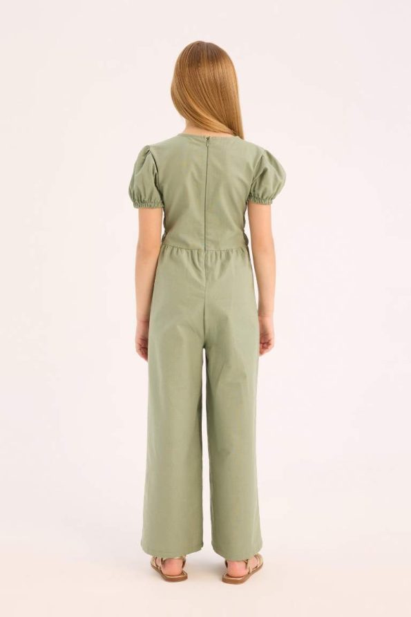 Girls' Cotton Short Sleeve Jumpsuit