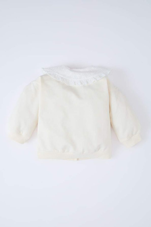 Baby Girl Lace Collar Buttoned Cardigan